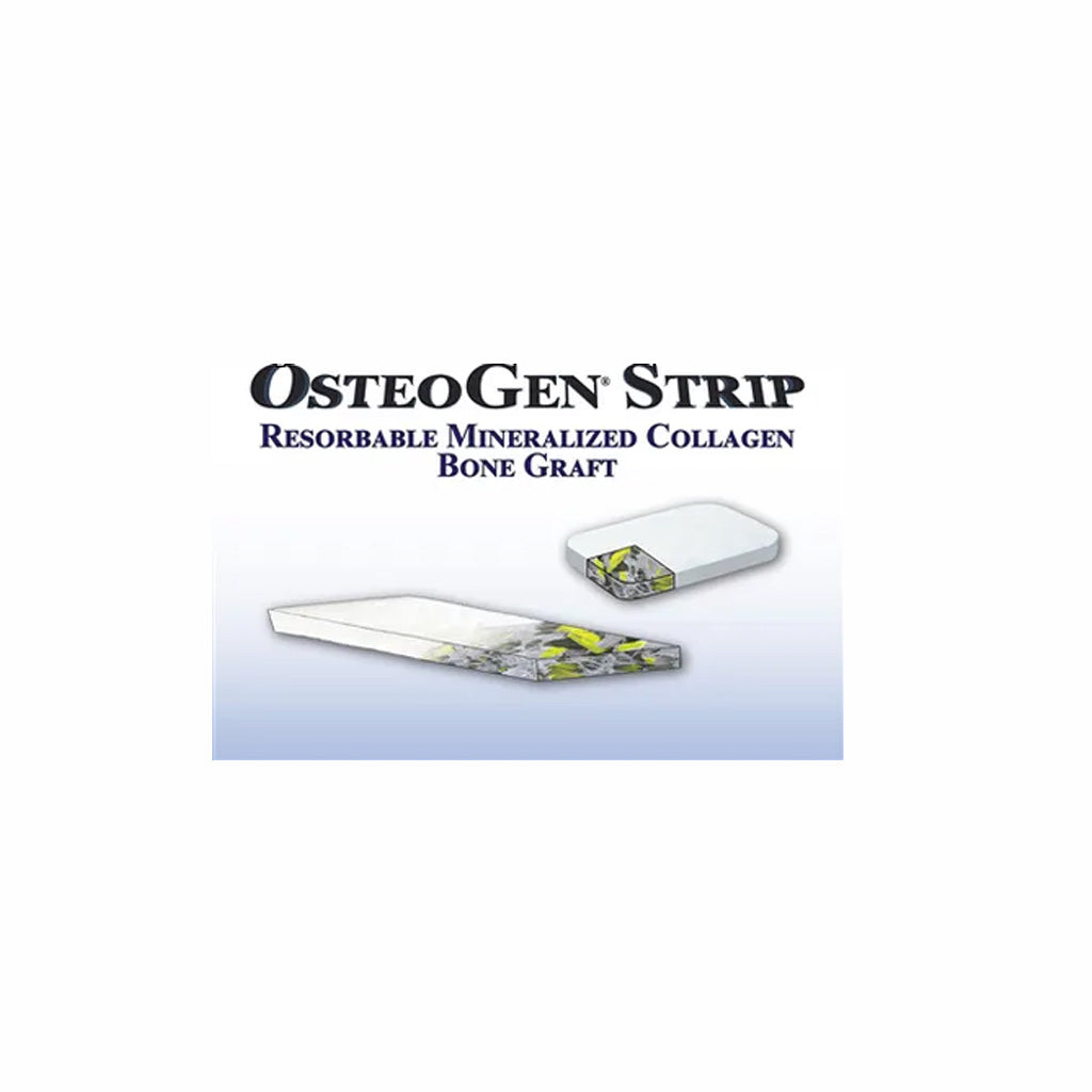 OsteoGen Strip – 20mm x 40mm x 3mm Large Resorbable Mineralized Collagen Bone Graft, 2/Box